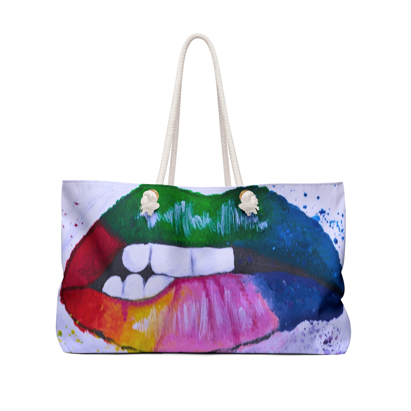 Artistic Lips Weekender Bag - Colorful Travel Tote for Stylish Getaways