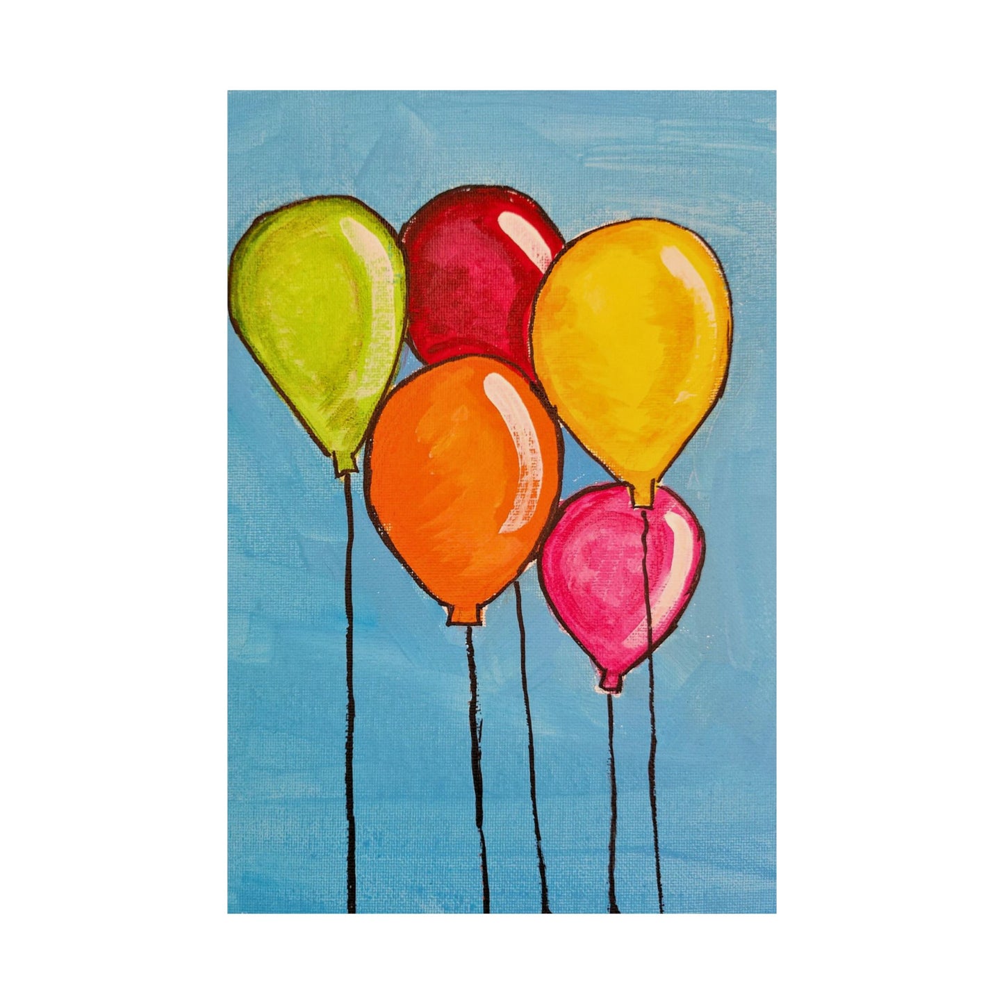 Colorful Balloon Satin Poster - Brighten Your Space, Perfect for Celebrations & Kids' Rooms