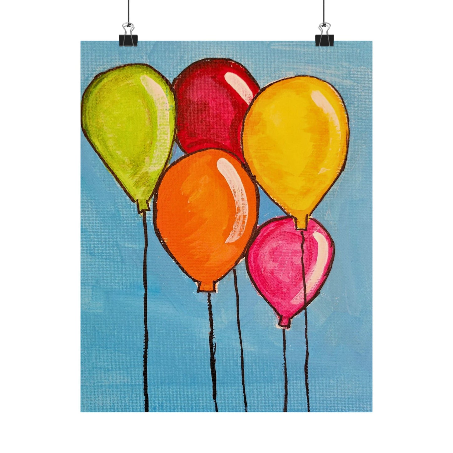 Colorful Balloon Satin Poster - Brighten Your Space, Perfect for Celebrations & Kids' Rooms