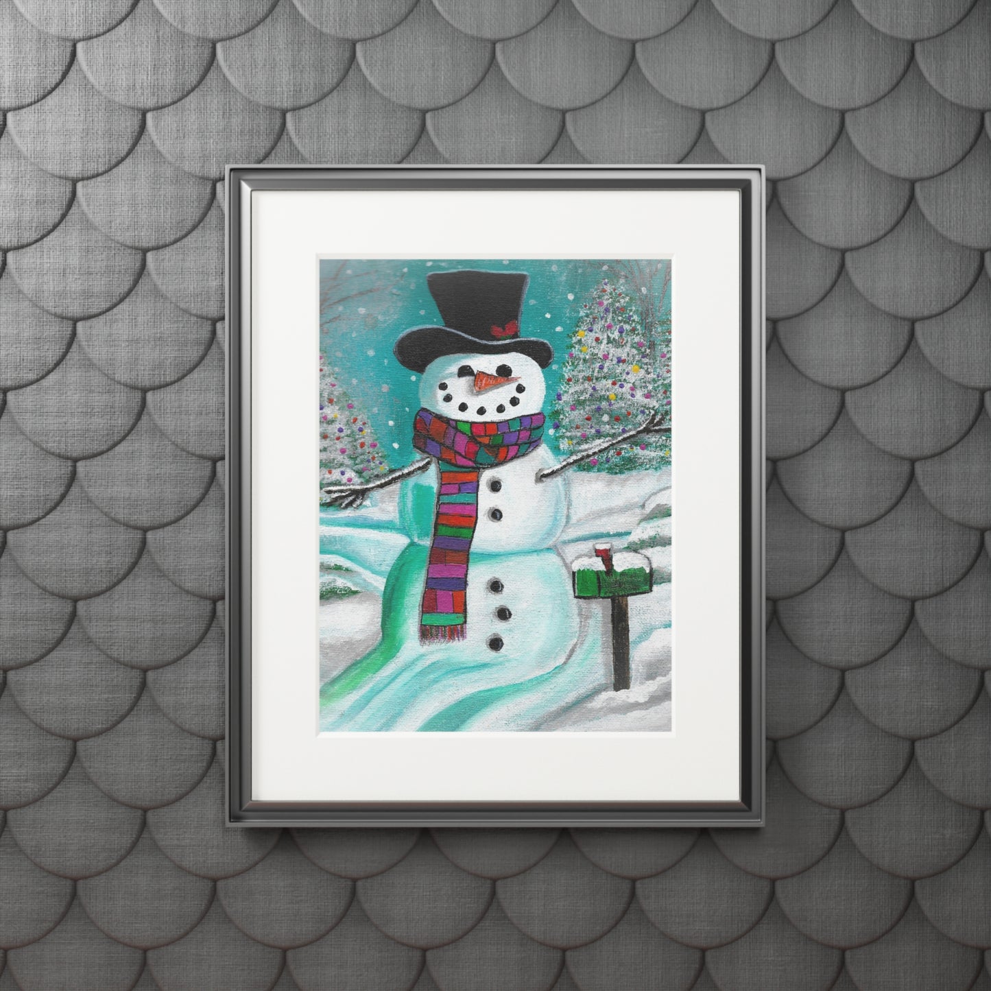 Charming Snowman Fine Art Print - Festive Winter Decor