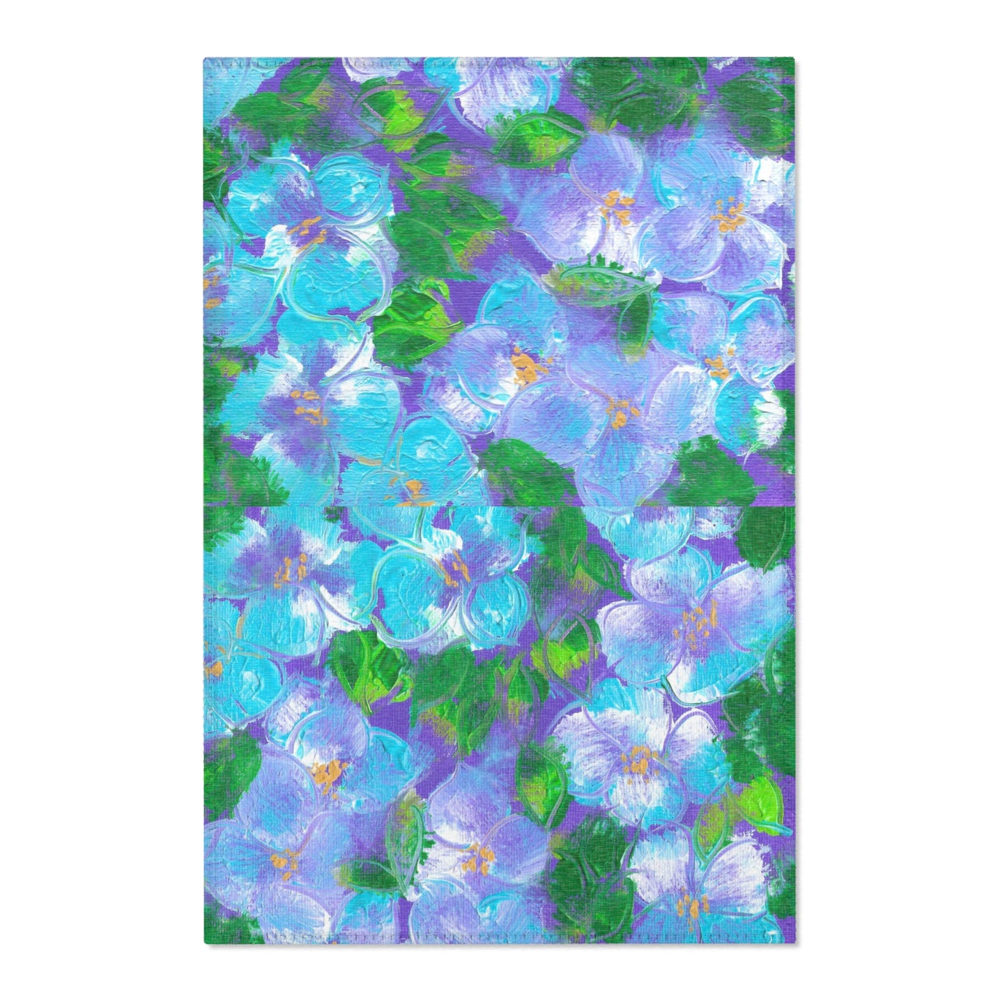 Floral Area Rug - Vibrant Blue and Purple Design for Cozy Living Spaces