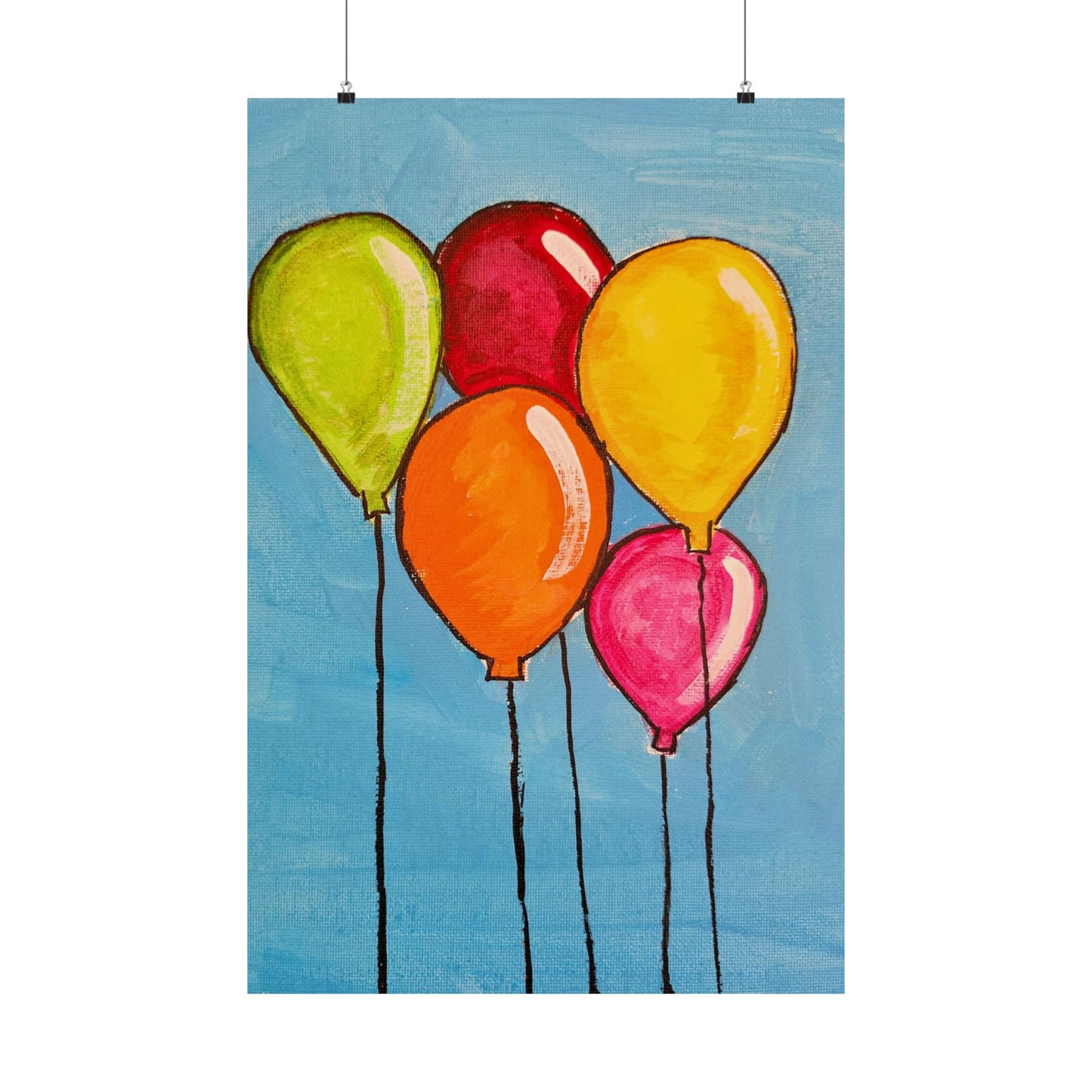 Colorful Balloon Satin Poster - Brighten Your Space, Perfect for Celebrations & Kids' Rooms