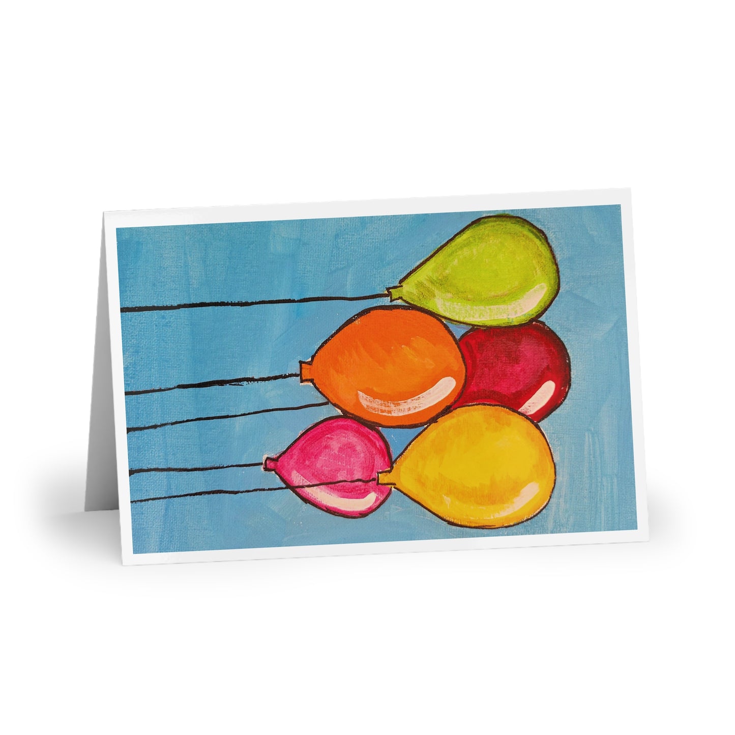 Colorful Balloon Greeting Cards - Set of 1 or 10 - Perfect for Celebrations & Special Occasions