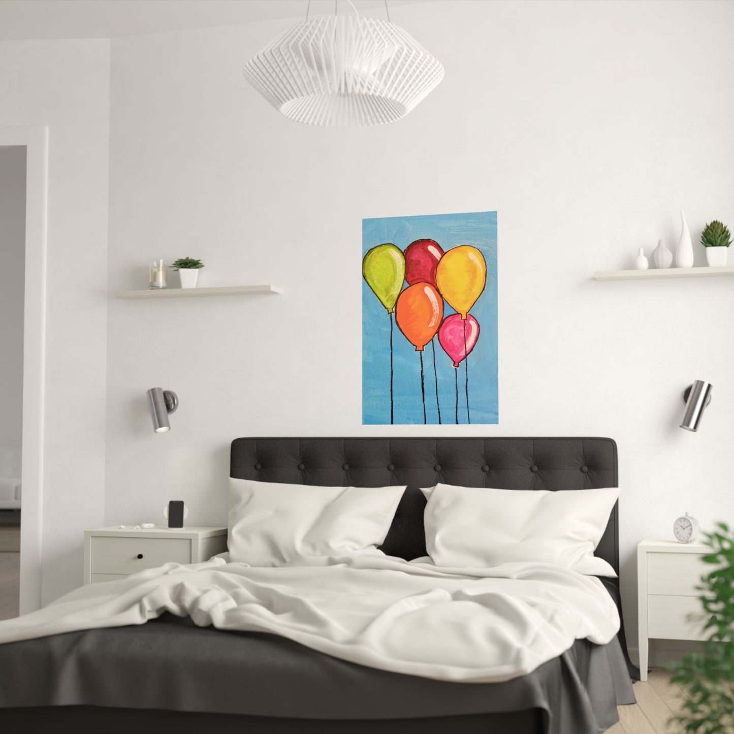 Colorful Balloon Satin Poster - Brighten Your Space, Perfect for Celebrations & Kids' Rooms