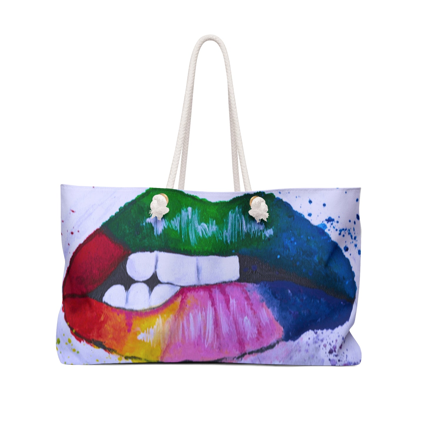 Artistic Lips Weekender Bag - Colorful Travel Tote for Stylish Getaways