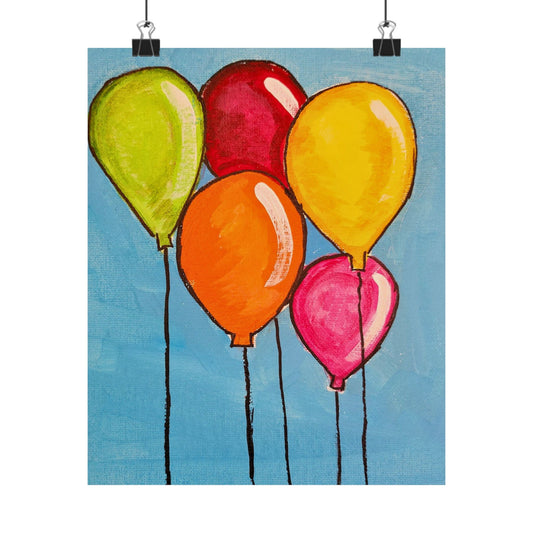 Colorful Balloon Satin Poster - Brighten Your Space, Perfect for Celebrations & Kids' Rooms