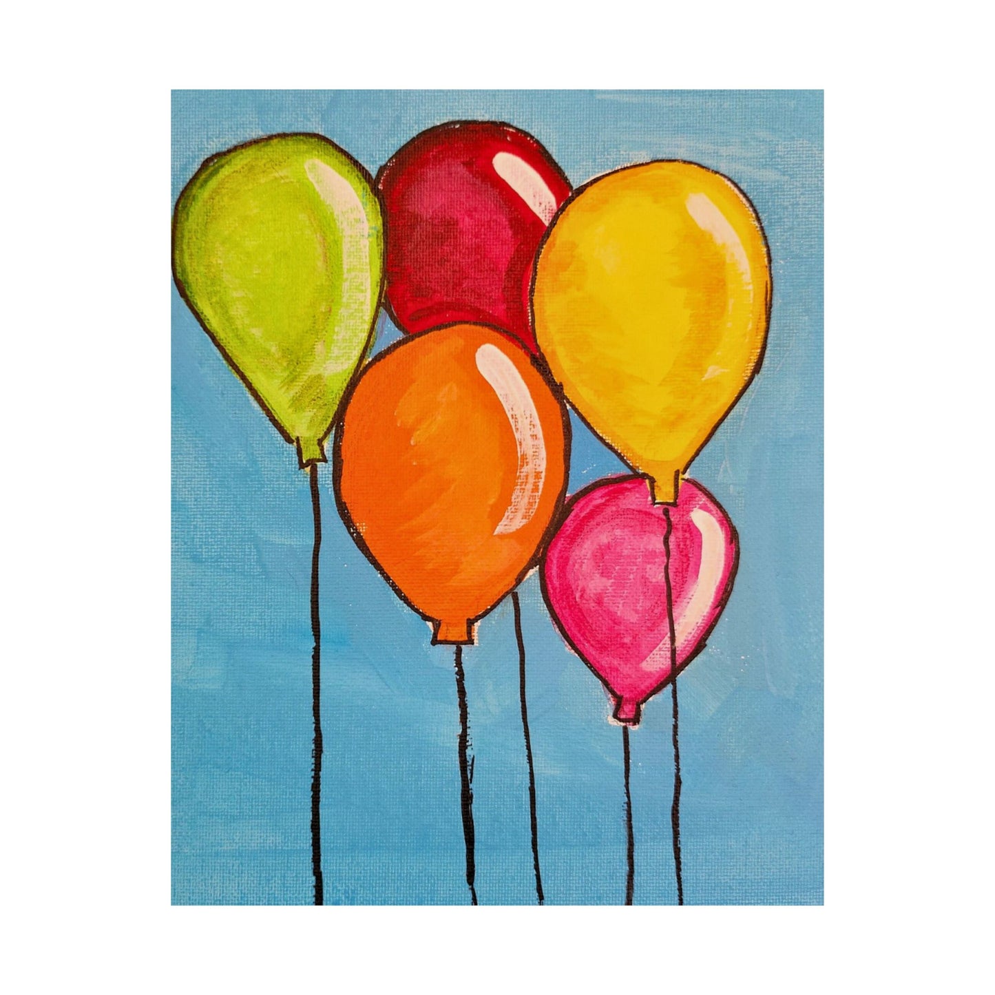 Colorful Balloon Satin Poster - Brighten Your Space, Perfect for Celebrations & Kids' Rooms