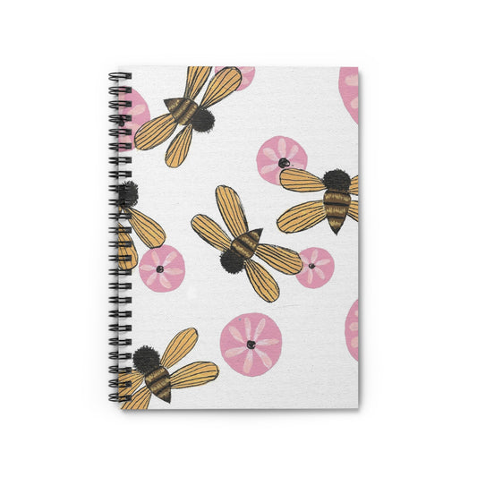 Bee & Flower Spiral Notebook - Ruled Line | Perfect for Nature Lovers and Gift Giving