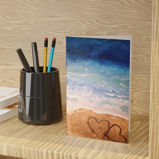 Beach Love Greeting Cards - 1 or 10 Pack - Perfect for Celebrations and Occasions