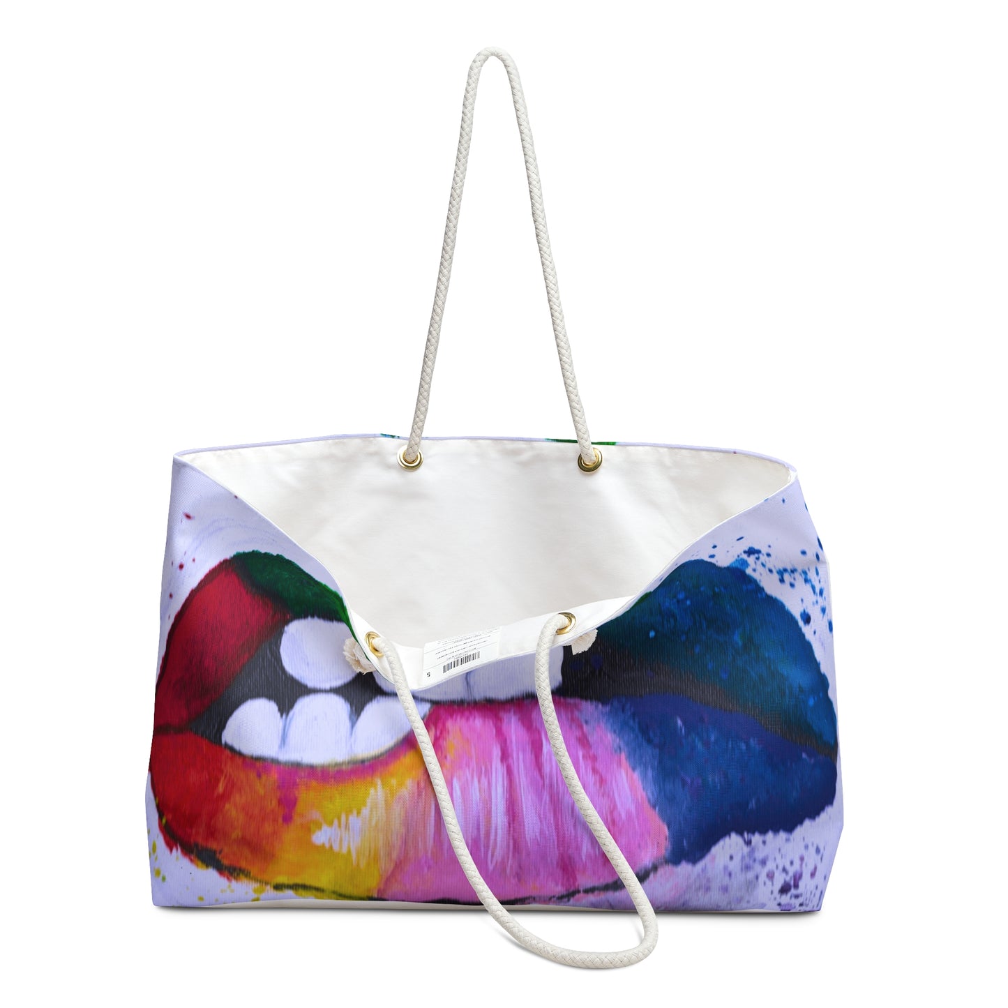 Artistic Lips Weekender Bag - Colorful Travel Tote for Stylish Getaways