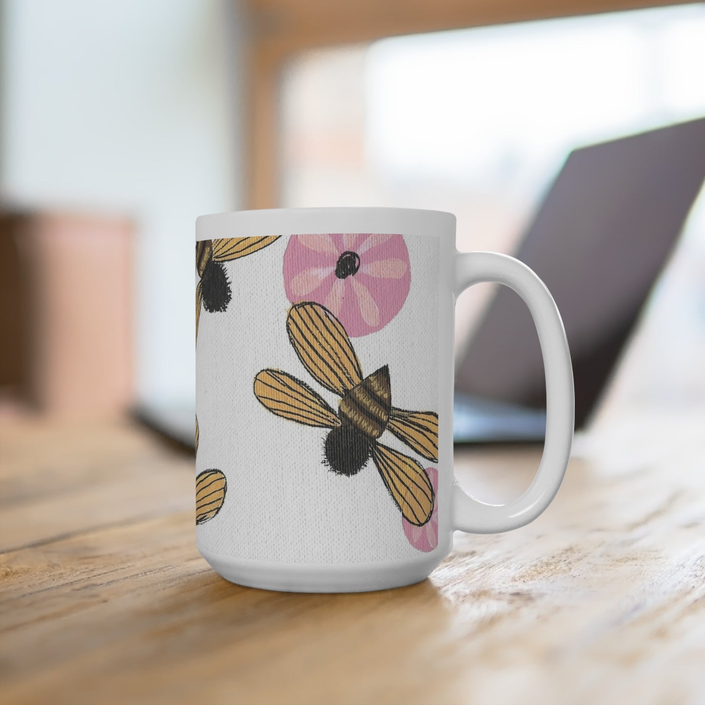 Bee & Flower 15oz Mug - Perfect Gift for Nature Lovers