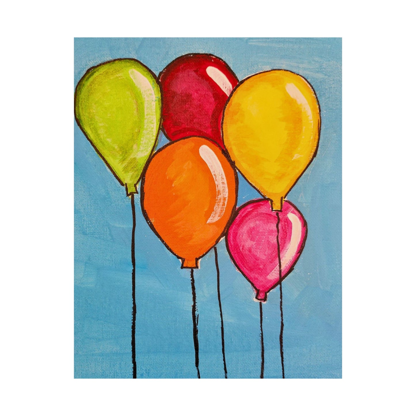 Colorful Balloon Satin Poster - Brighten Your Space, Perfect for Celebrations & Kids' Rooms