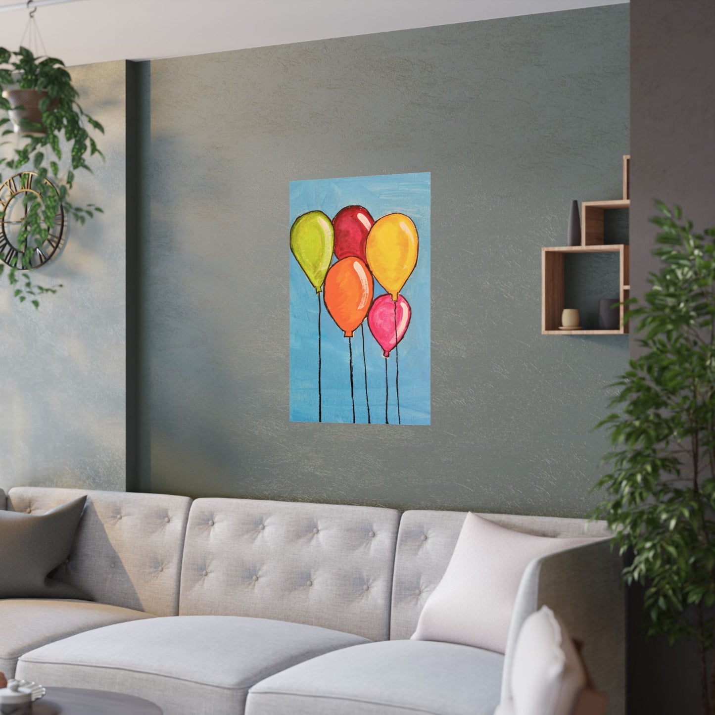 Colorful Balloon Satin Poster - Brighten Your Space, Perfect for Celebrations & Kids' Rooms